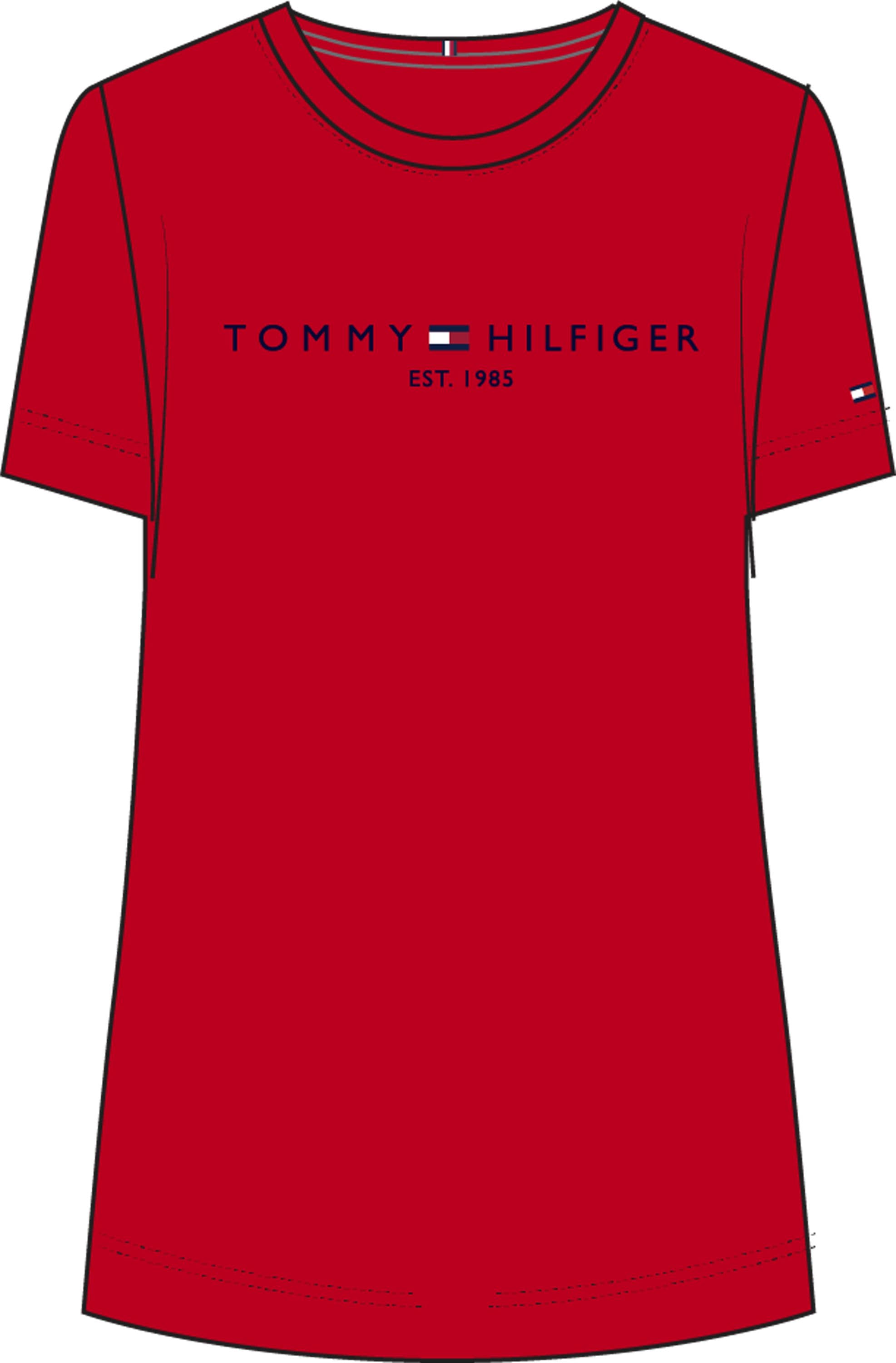 Tommy auf Hilfiger »CRV Curve HILFIGER Schweiz bei Front TEE SIZE CURVE,mit tlg.), der online PLUS shoppen REGULAR Tommy T-Shirt Logo-Stickerei (1 SS«, C-NK Jelmoli-Versand Hilfiger
