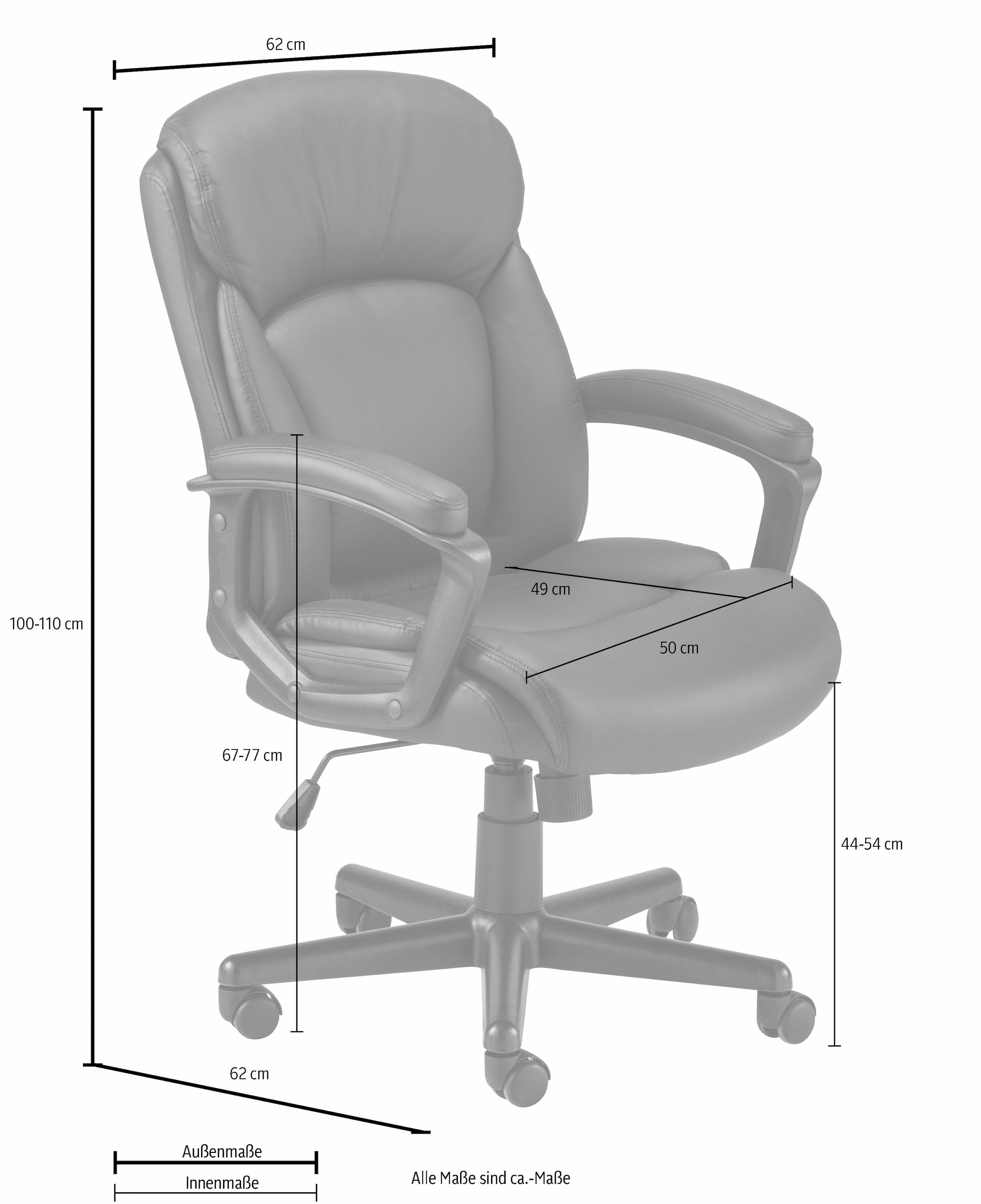 INOSIGN Bürostuhl »Julia, Chefsessel,«, Kunstleder, komfortable Polsterung, viele ergonomischen Funktionen