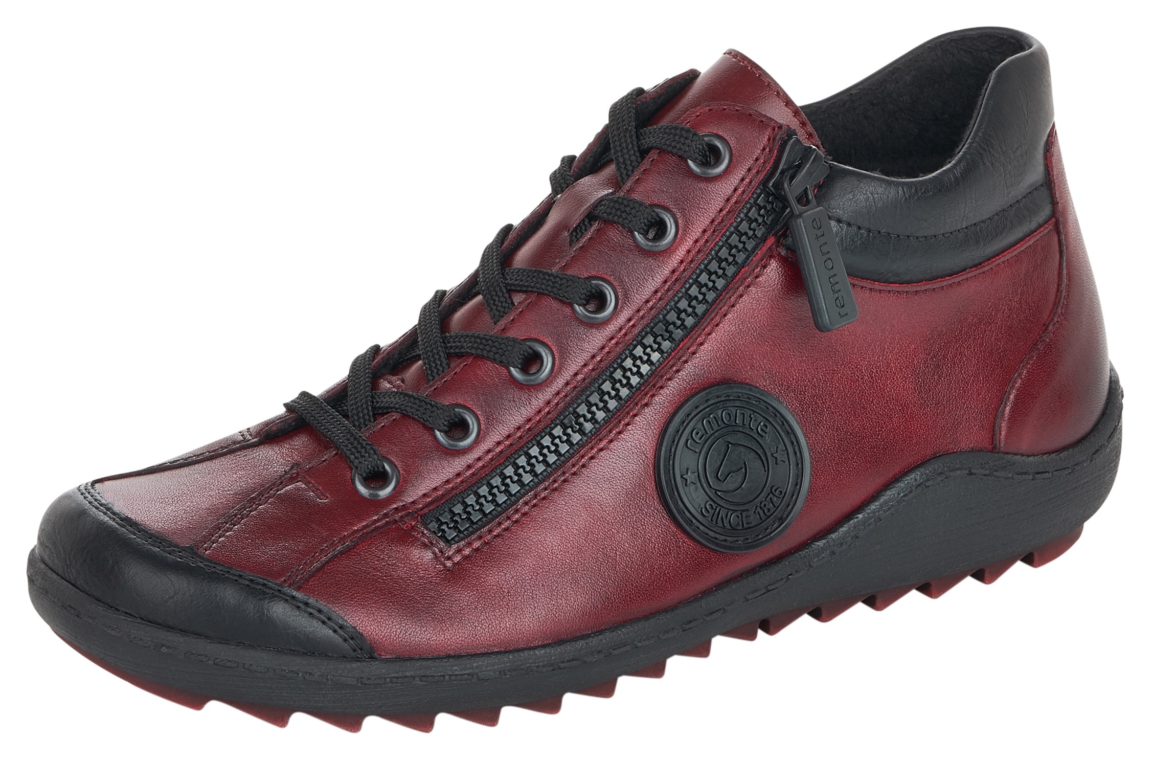Remonte Schnürboots , Flats, Komfortschuh, Boots mit seitlichem Reissverschluss