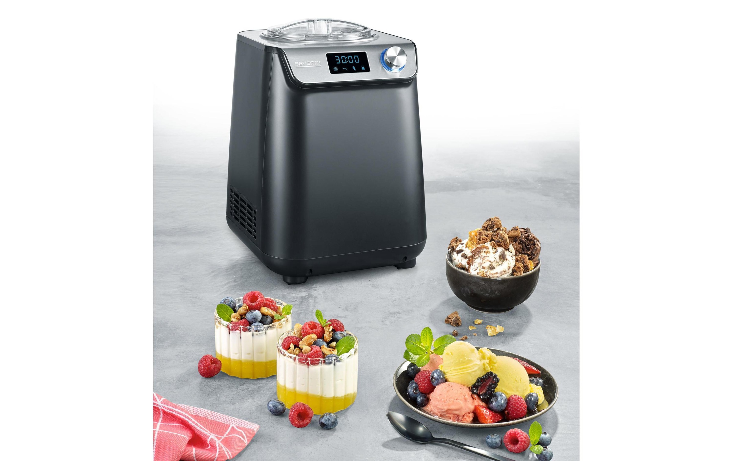 Severin Eismaschine »EZ 7407 1.2 l, Schwarz/Silber«, 135 W