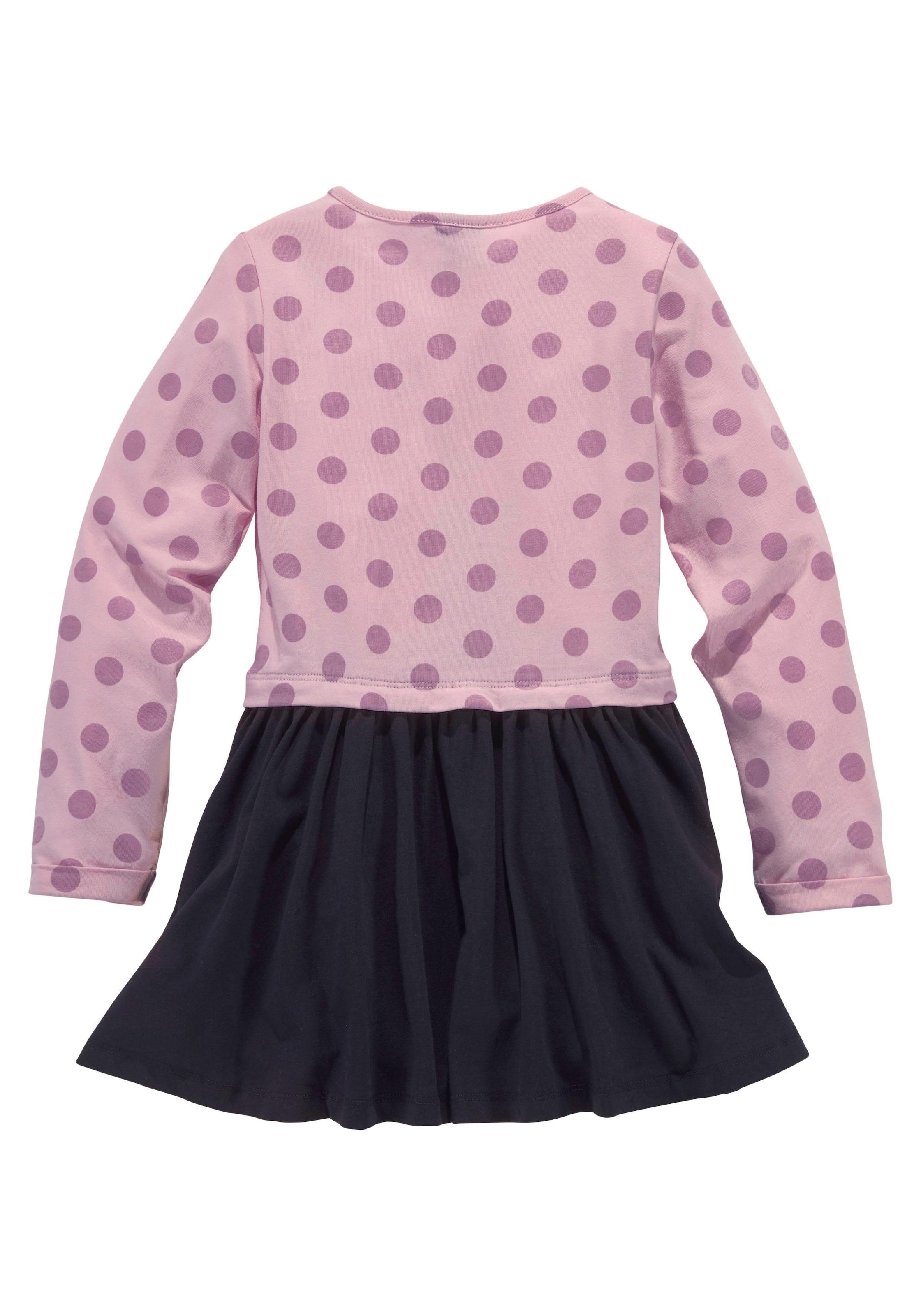 KIDSWORLD Jerseykleid »für kleine Mädchen«, mit appliziertem Glitzerband und kleiner Tasche