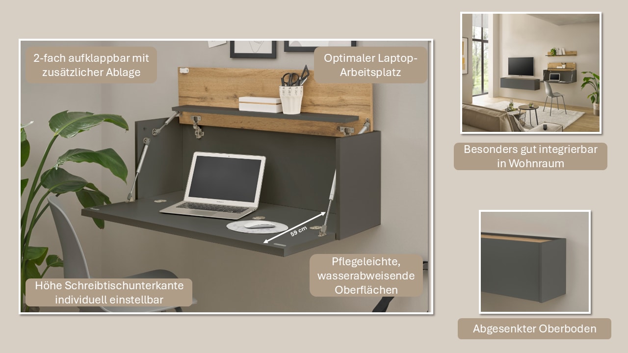 INOSIGN Büromöbel-Set »CiTY/GiRON«, (Set, 4 tlg.), Home Office