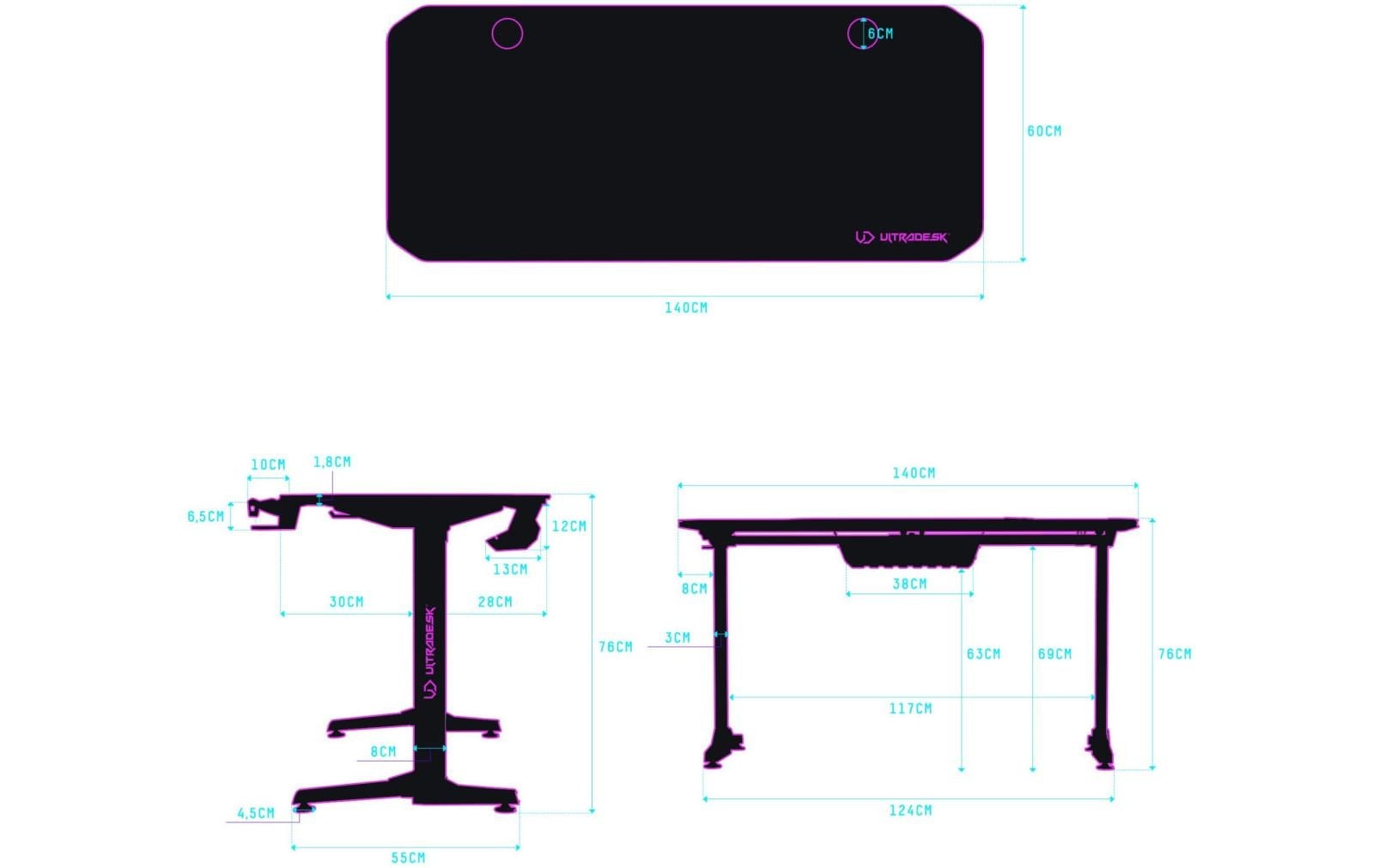ULTRADESK Gamingtisch »Frag Schwarz«