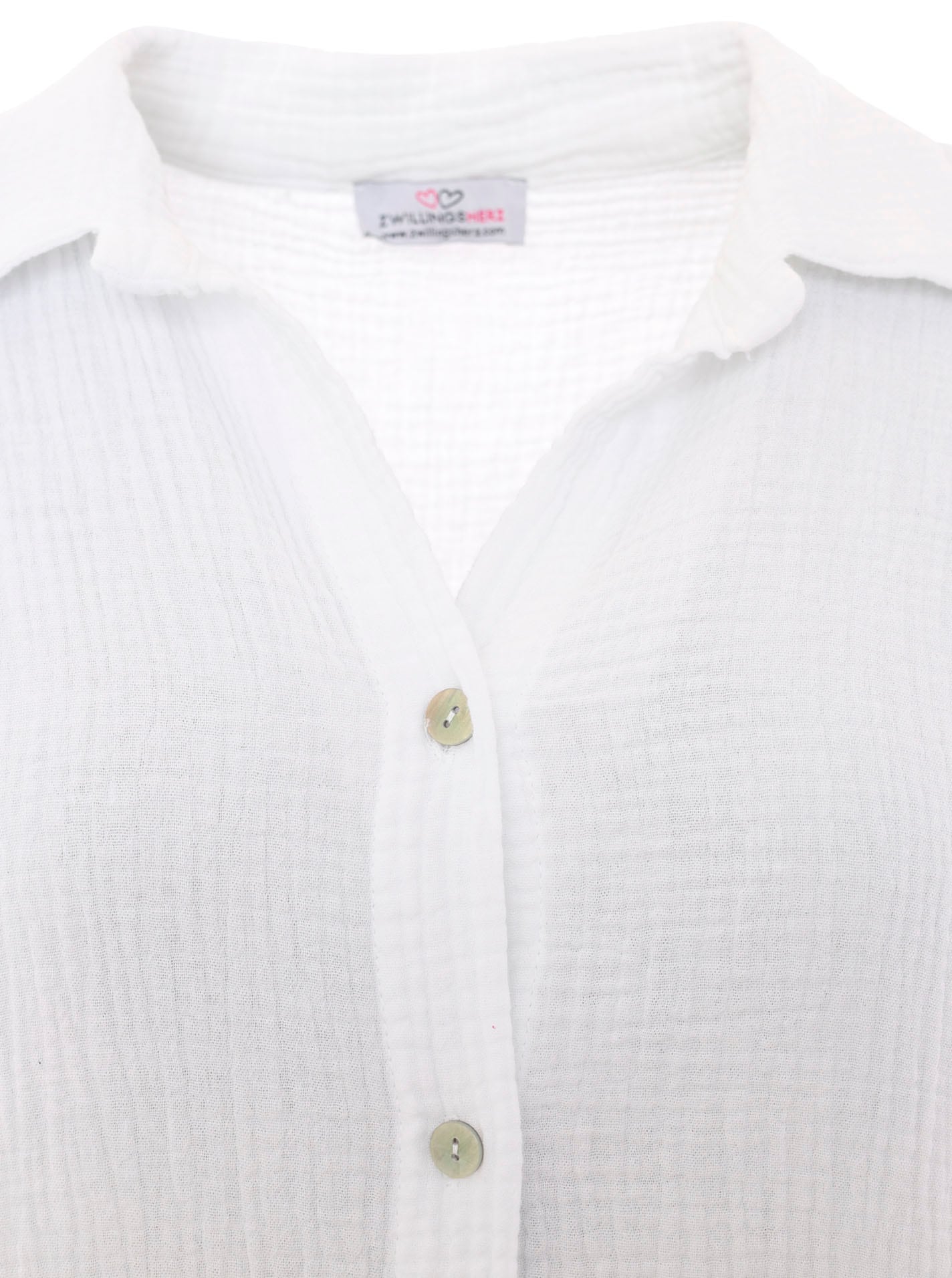 Zwillingsherz Shirtbluse »"Rebecca"«, länger geschnittene Musselin Bluse mit Knopfleiste, langenÄrmeln