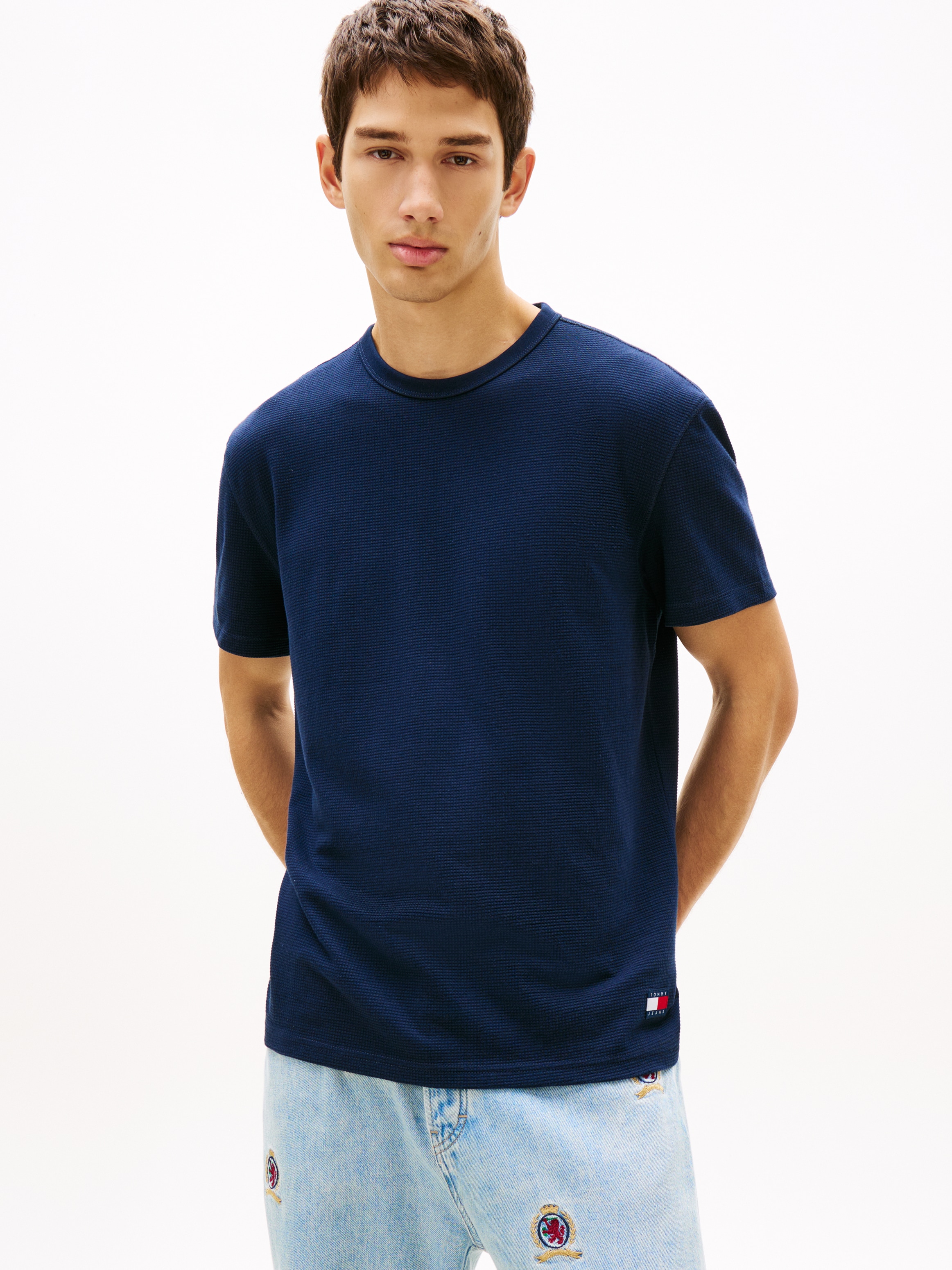 Tommy Jeans T-Shirt "TJM REGULAR WAFFLE" Regular fit mit Rundhalsausschnitt