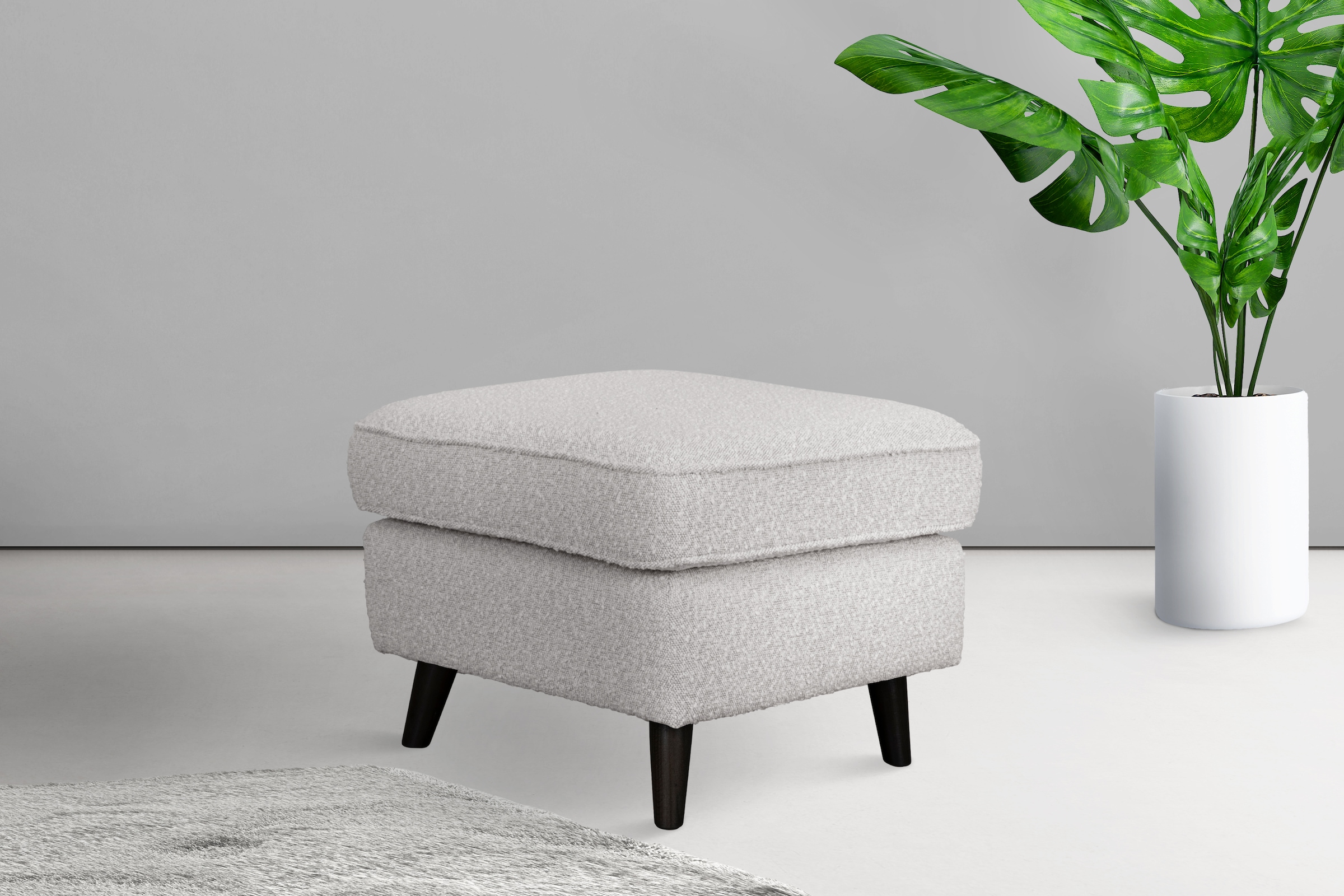 Home affaire Polsterhocker »Polsterhocker CHISTELLE, auch in Bouclé«, mit Wellenunterfederung, Masse: B/TH: 57/57/46 cm