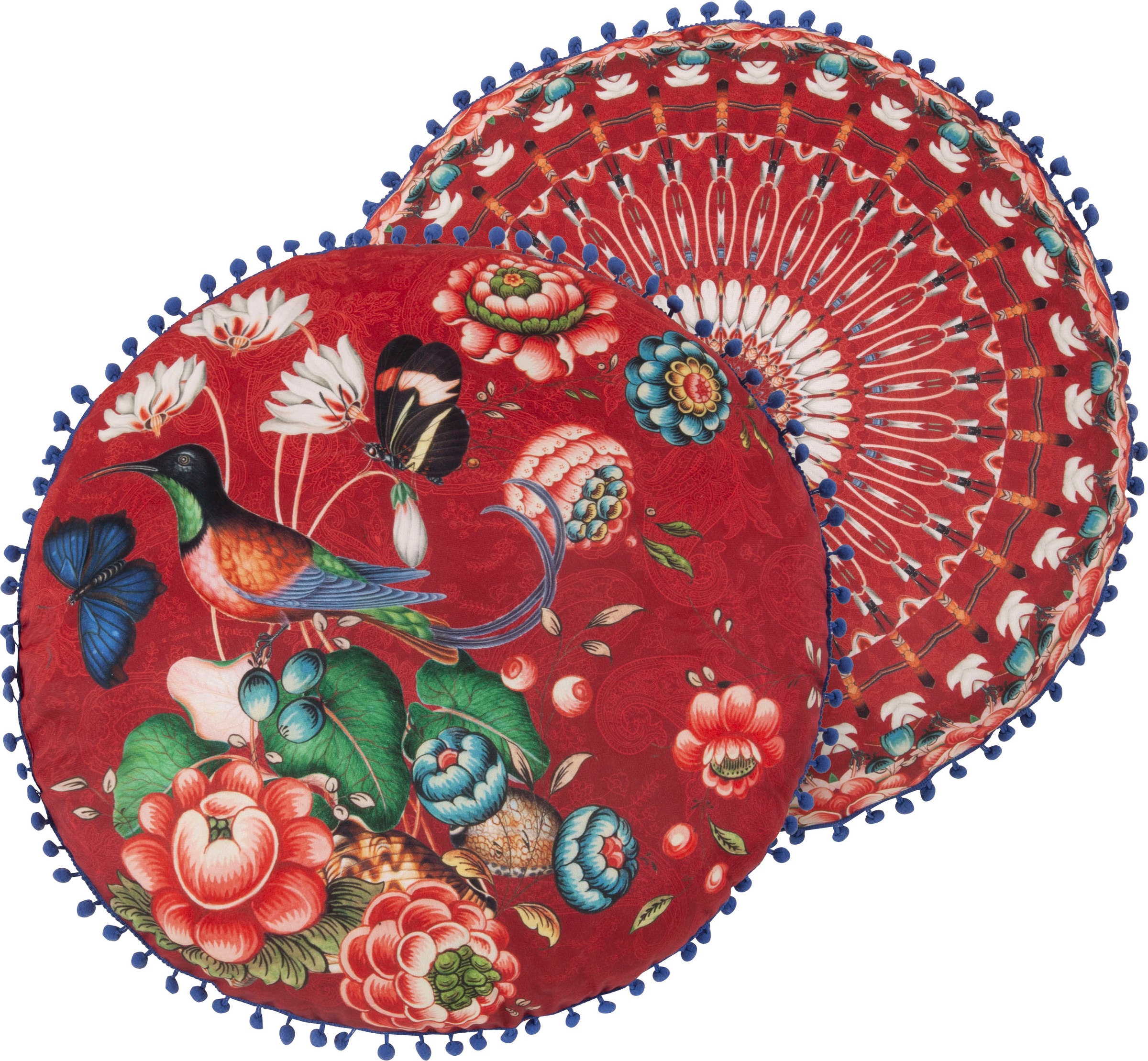 Happiness Dekokissen »Cooper«, Mit Füllung, 1 Stück, Mit Pompoms, Wendeoptik, Sehr Weich, Blumen