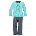 Vivance Pyjama, (2 Stück), Oberteile in schönen Farben mit Tierdruck