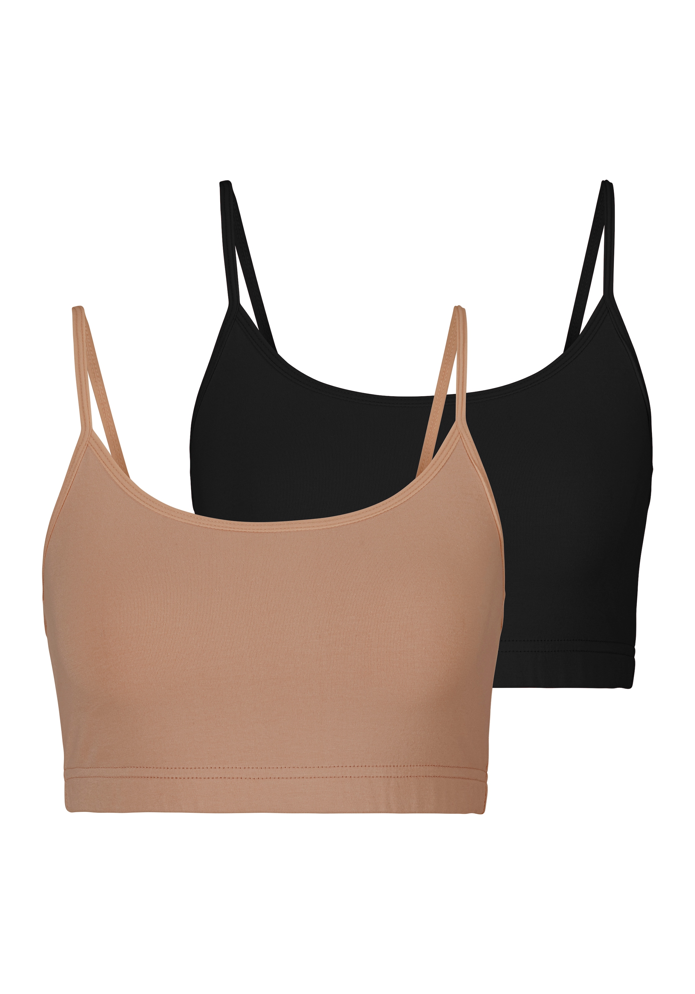 LASCANA Bustier, (Packung, 2 tlg., 2 Stück), aus elastischer Baumwolle