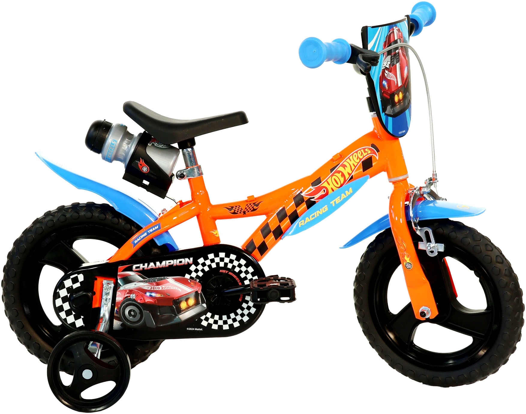 Dino Bikes Hot Wheels 12inch Kids Bike with Stabilisers - Orange | Size: 12 inches
