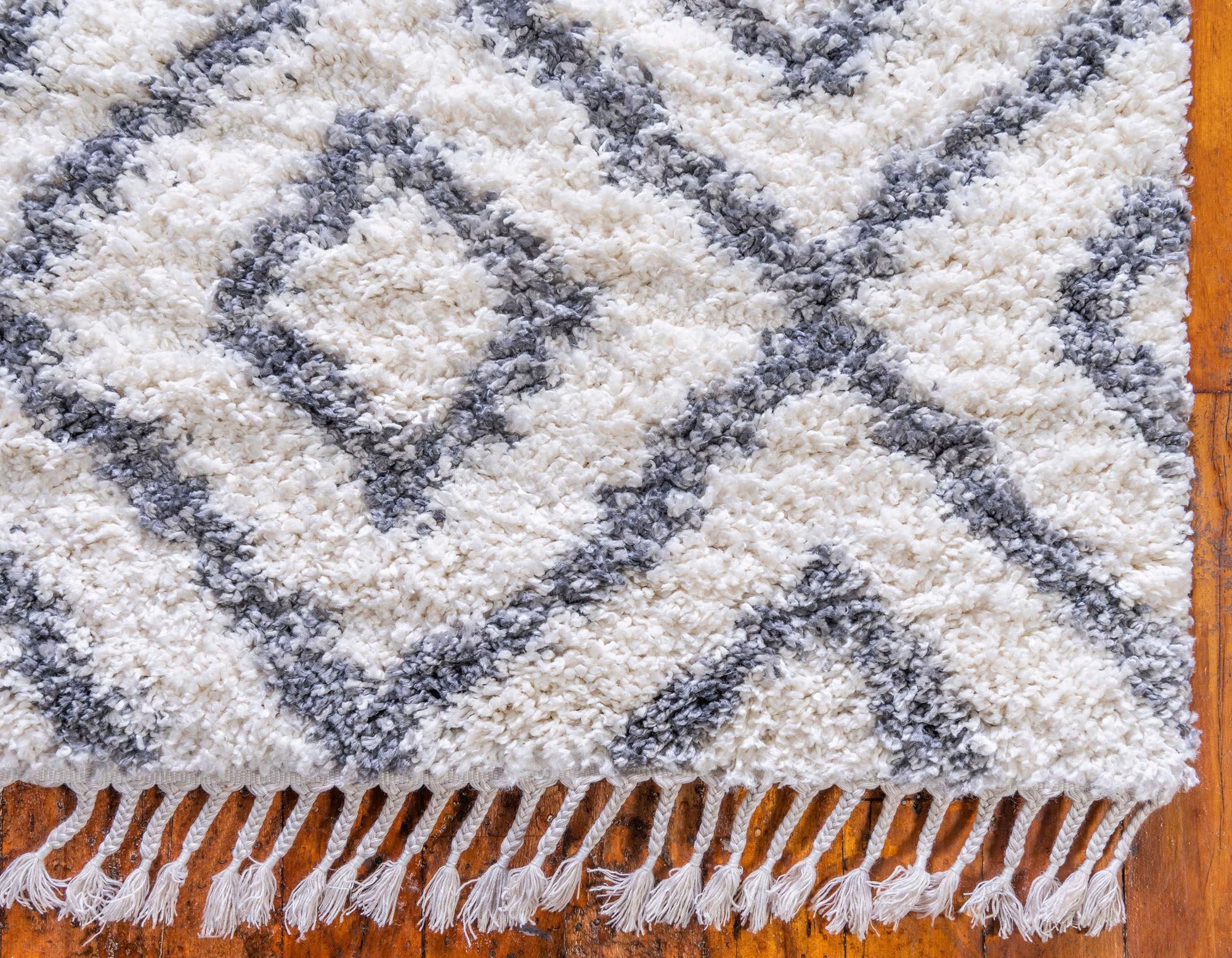 Myflair Möbel & Accessoires Hochflor-Teppich »Top Shag Lagerräumung«, rechteckig, 32 mm Höhe, gewebt, Rauten Design, melierte Optik, weich & kuschelig, mit Fransen