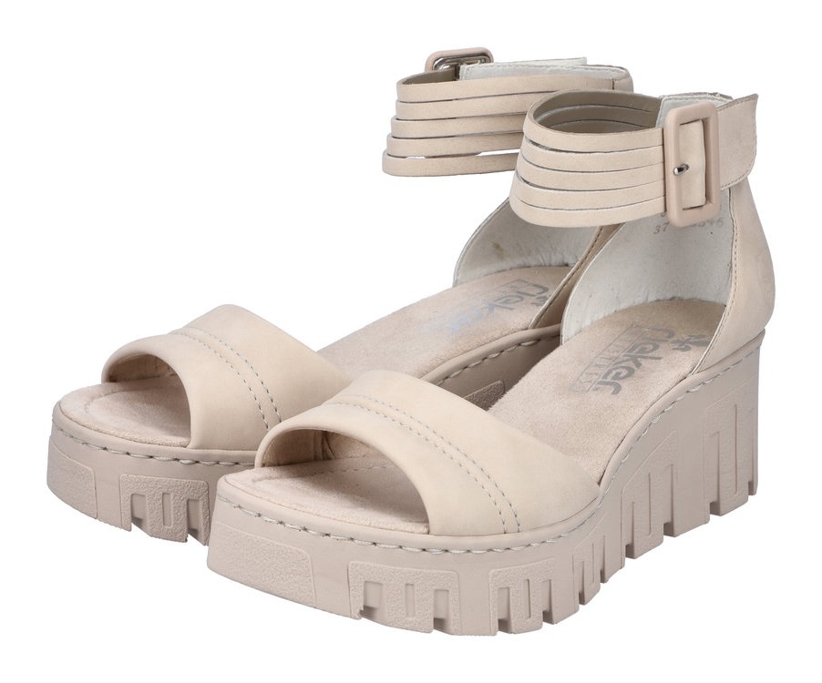 Rieker Keilsandalette, Sommerschuh, Sandale, Keilabsatz, mit kräftiger Profilsohle