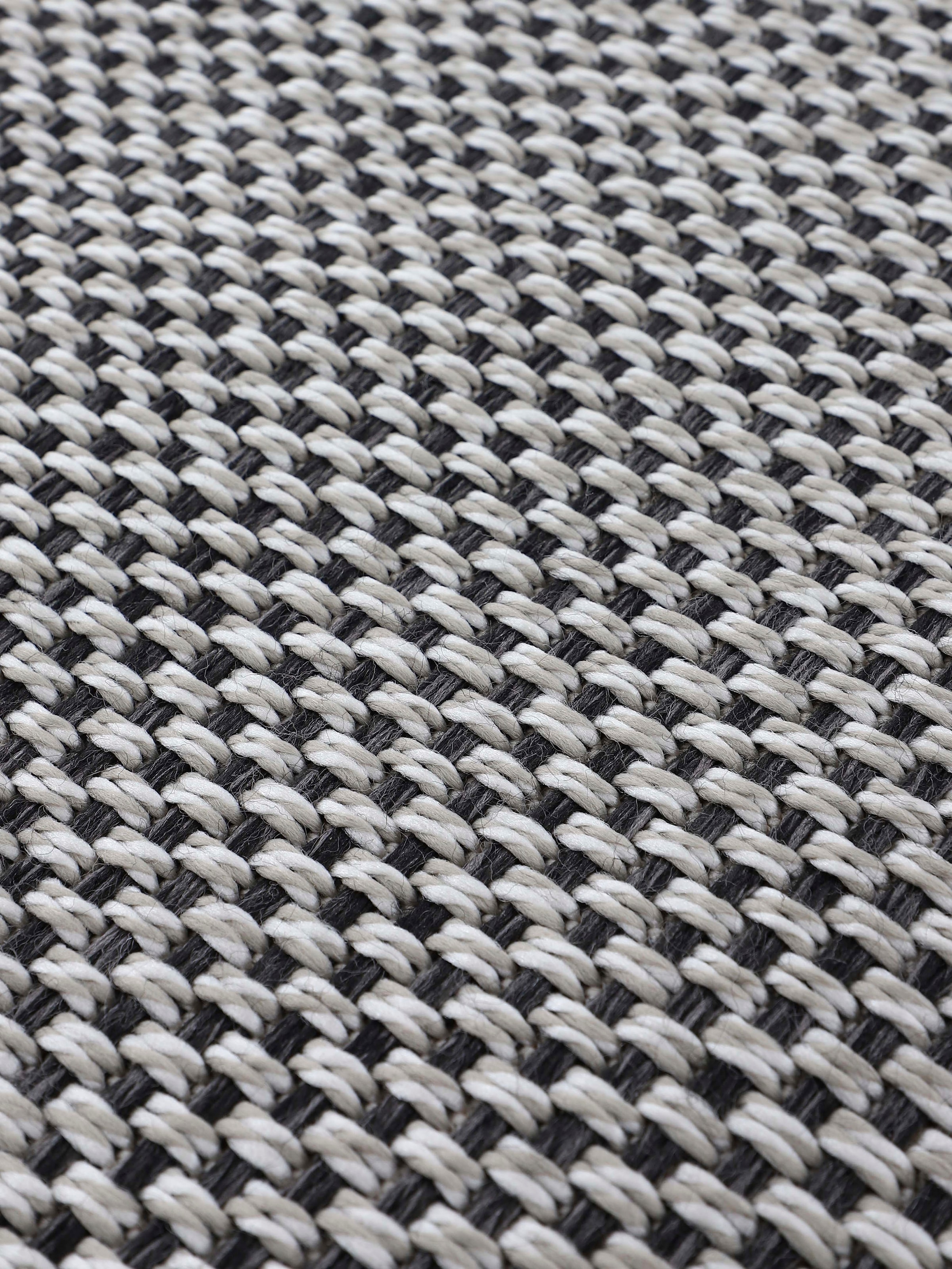 carpetfine Teppich »Boho 105«, rund, 4 mm Höhe, robustes Flachgewebe, Sisal Optik, UV-beständig, Aussenbereich