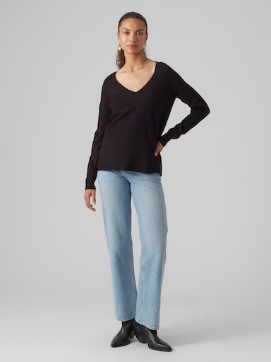 Vero Moda V-Ausschnitt-Pullover »VMHAPPINESS LS V-NECK PULLOVER GA BOO«