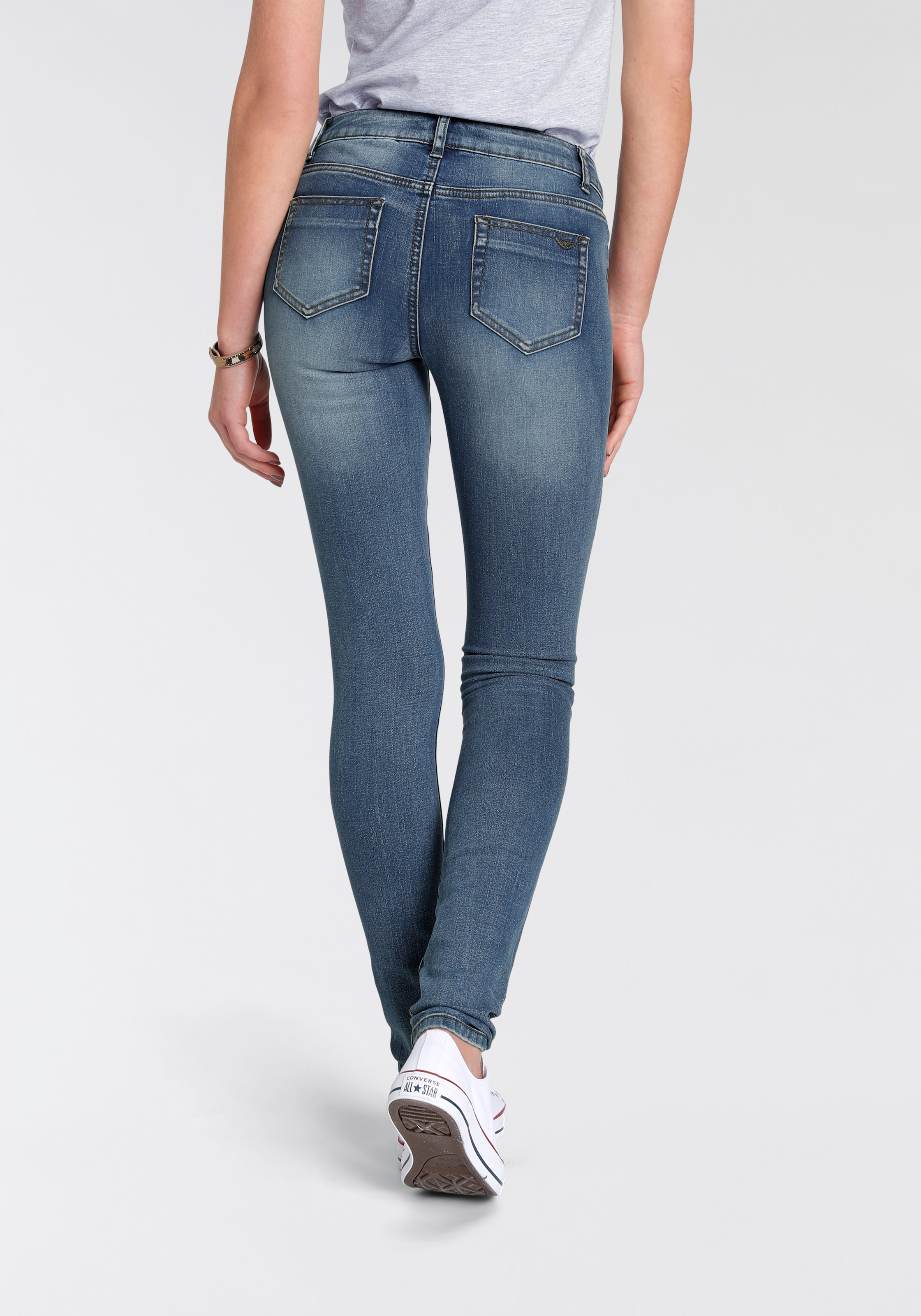 Arizona Skinny-fit-Jeans »mit Keileinsätzen«, Low Waist