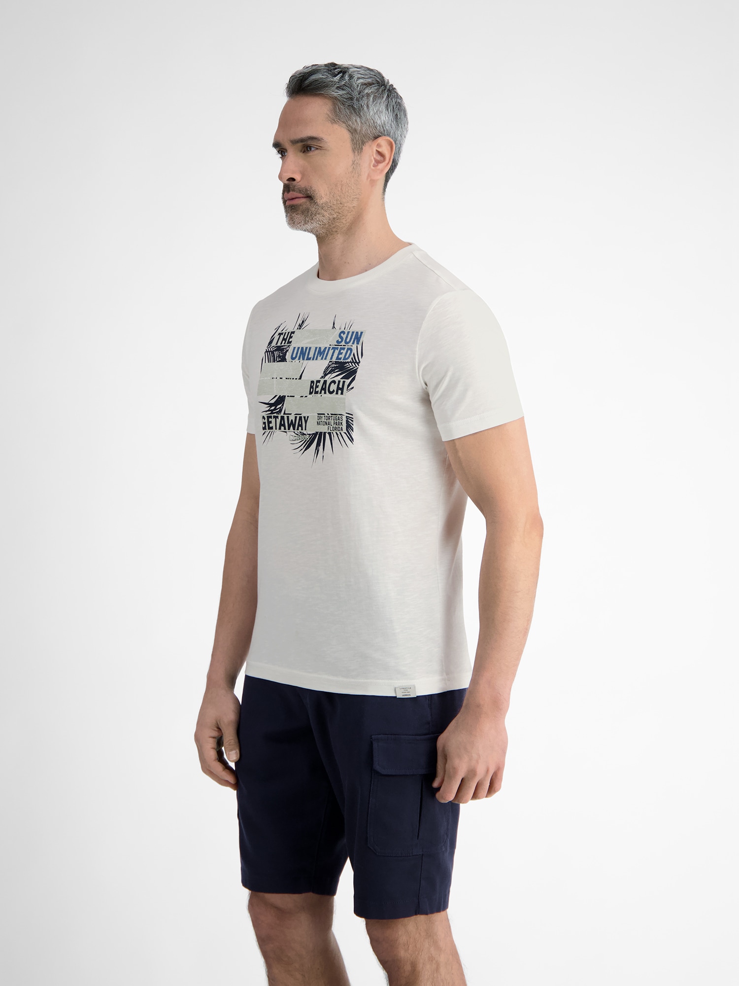 LERROS T-Shirt »LERROS Herren T-Shirt mit sommerlichem Brustprint«