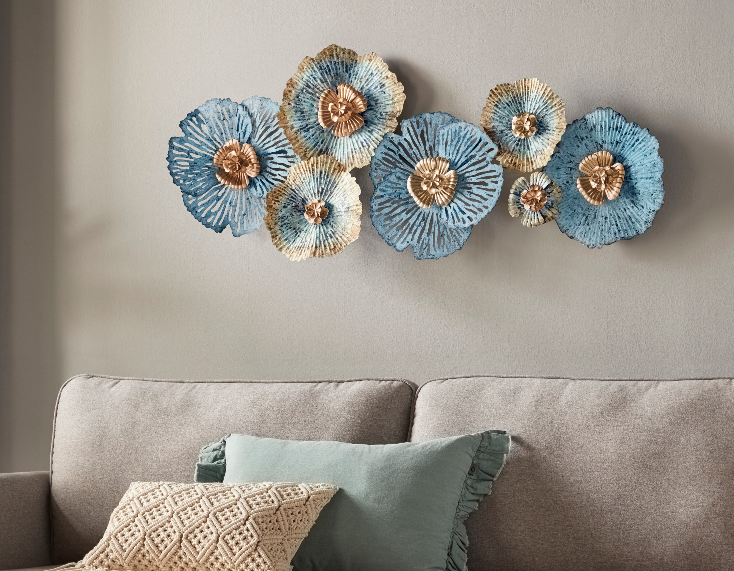 Home affaire Wanddekoobjekt »Blüten«, Wanddeko, Metall, 7 aus bestehend aus Jelmoli-Versand Blüten online | kaufen