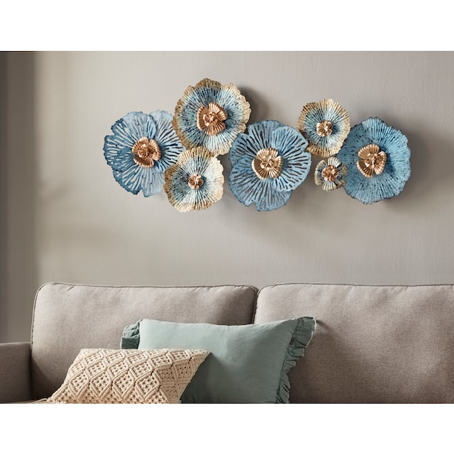 Home affaire Wanddekoobjekt »Blüten«, Wanddeko, aus Metall, bestehend aus 7  Blüten online kaufen | Jelmoli-Versand