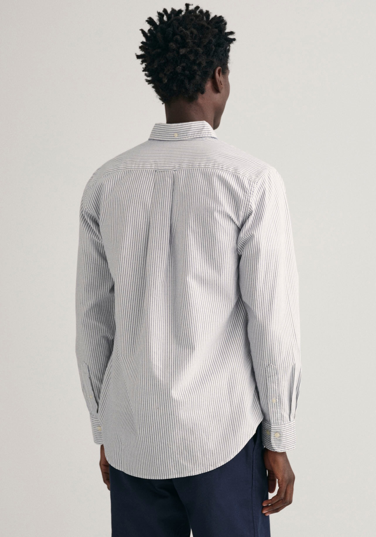 Gant Langarmhemd »Regular Fit Oxford Hemd strukturiert langlebig dicker gestreift«, mit dezenter Logostickerei